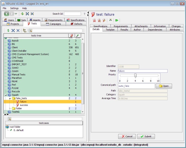 Create a dedicated category for Squish tests and create two tests